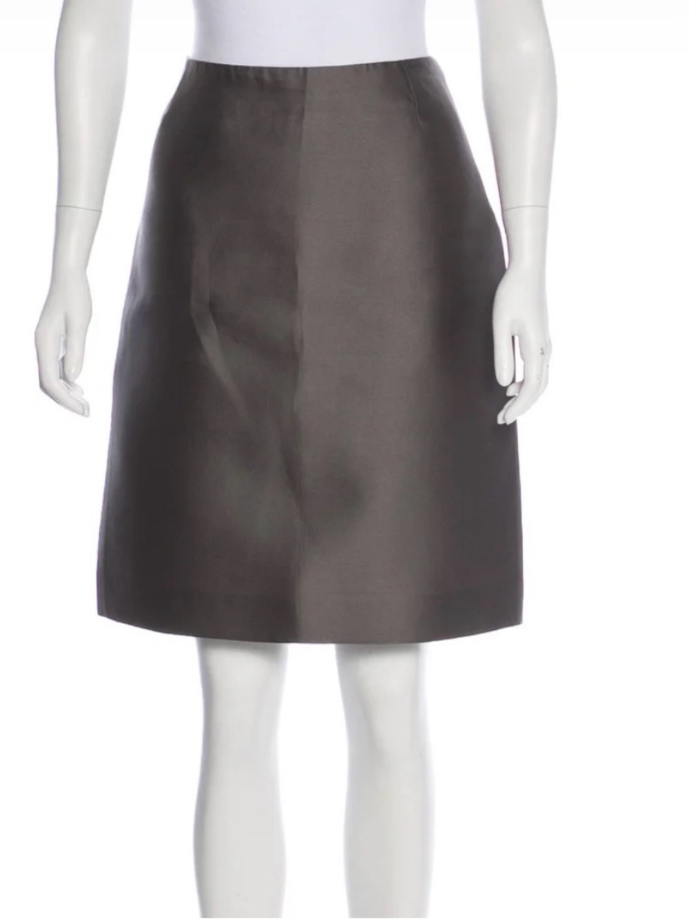 Grey Prada silk knee-length skirt